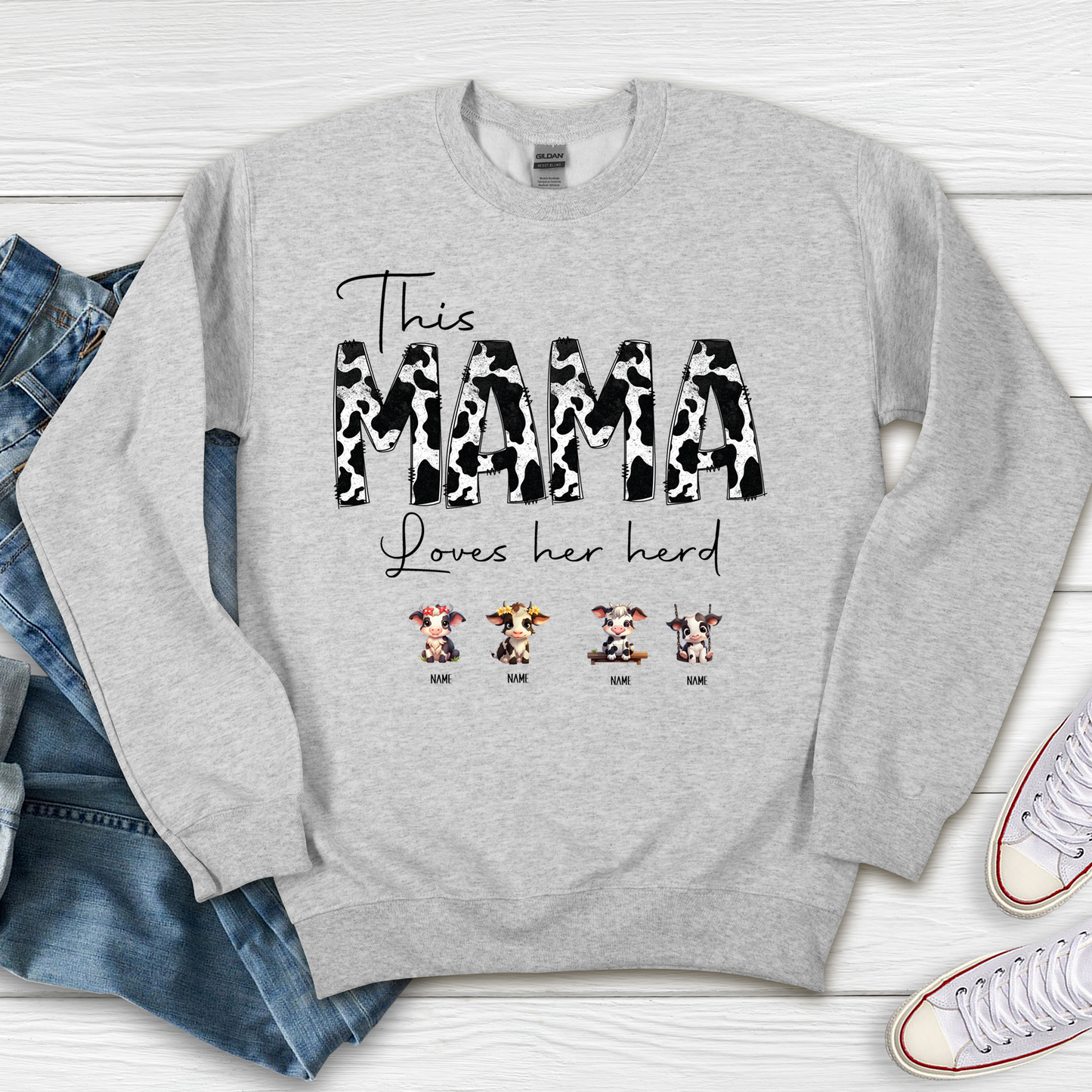 This Mama Lovers Her Herd Crew Neck Sweatshirt