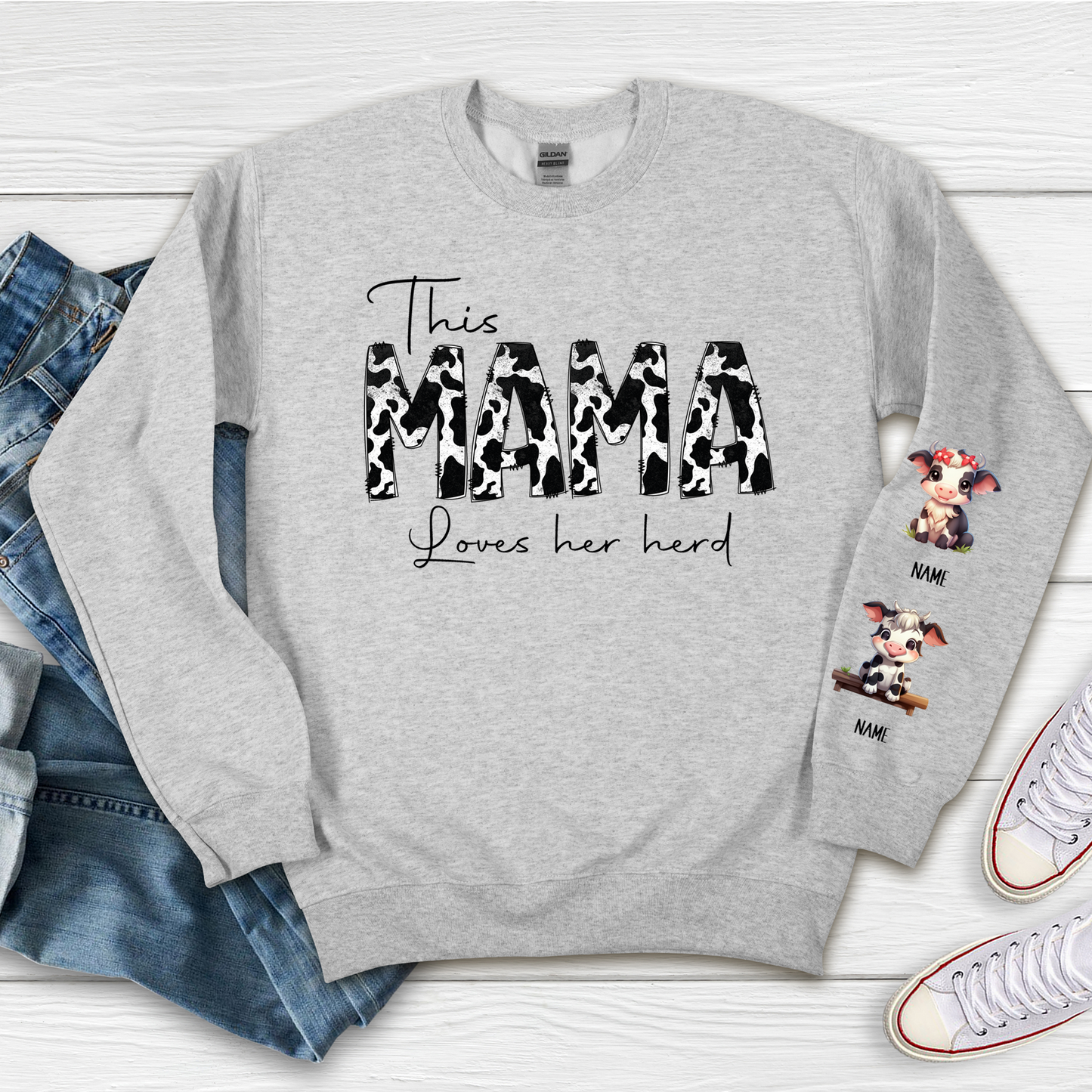 This Mama Lovers Her Herd Crew Neck Sweatshirt