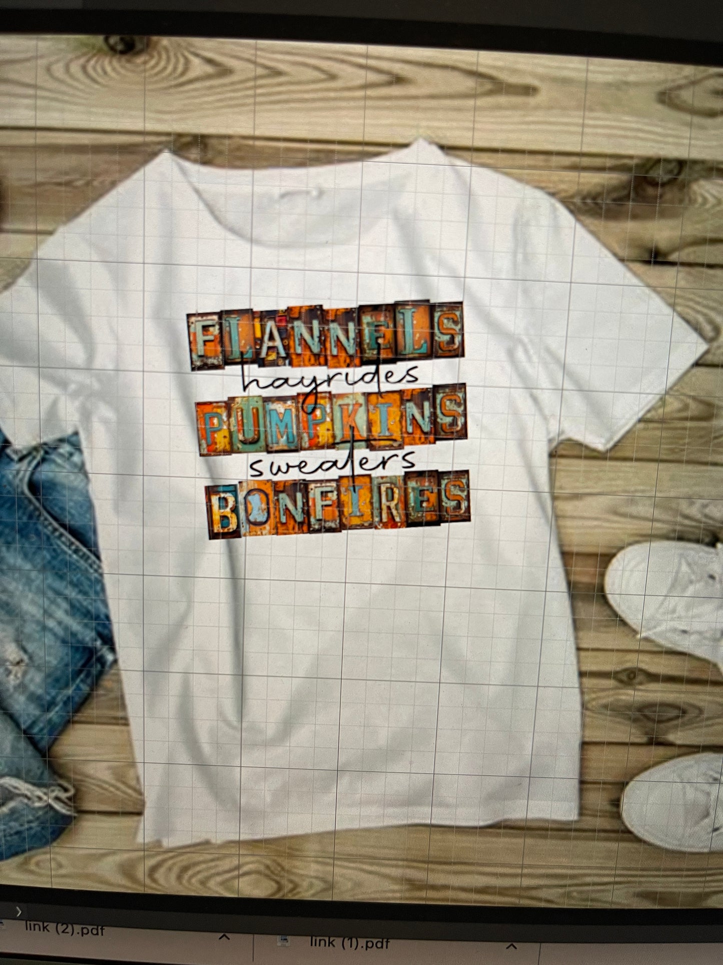 Flannels Hayrides Pumpkins Sweaters Bonfires Tee